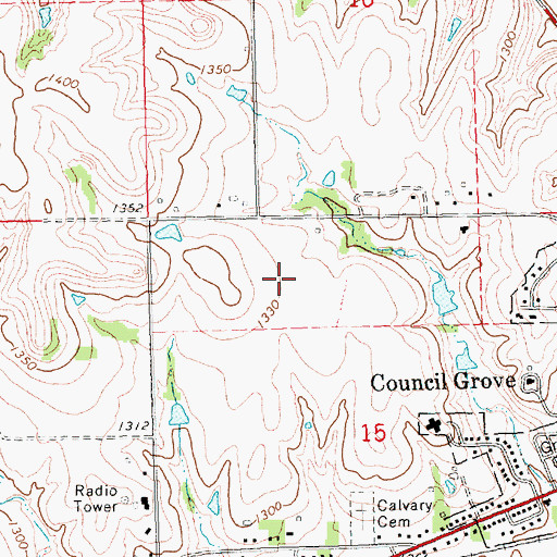 Topographic Map of First Baptist Church, KS