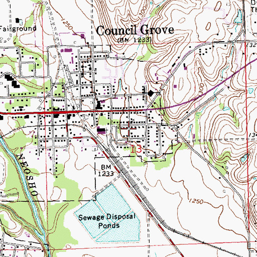 Topographic Map of Flint Hills Apostolic Church, KS