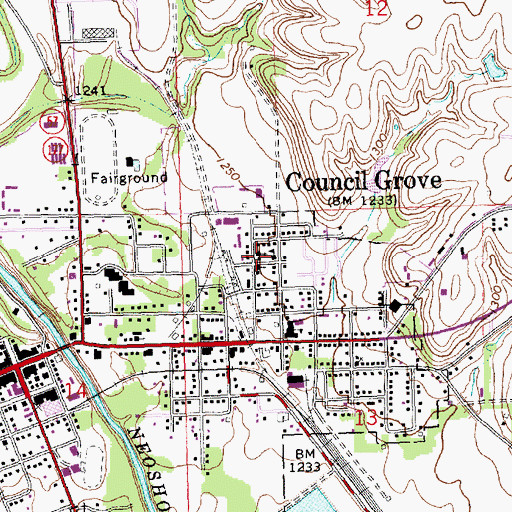 Topographic Map of Saint Rose of Lima Catholic Church, KS