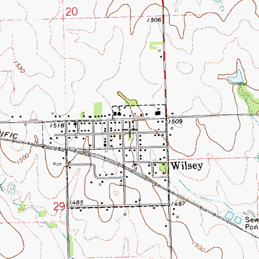 Topographic Map of Wilsey Christian Church, KS