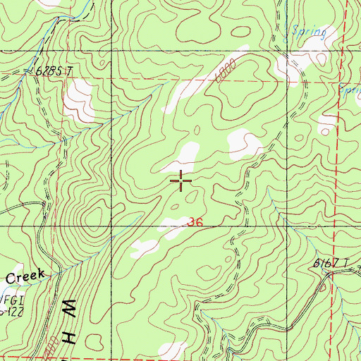 Topographic Map of Whisky Ridge, CA