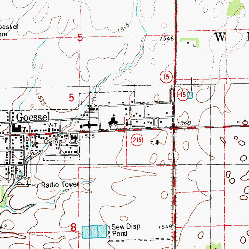 Topographic Map of Chisholm Trail Bible Church, KS