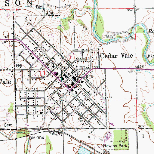 Topographic Map of First Baptist Church, KS