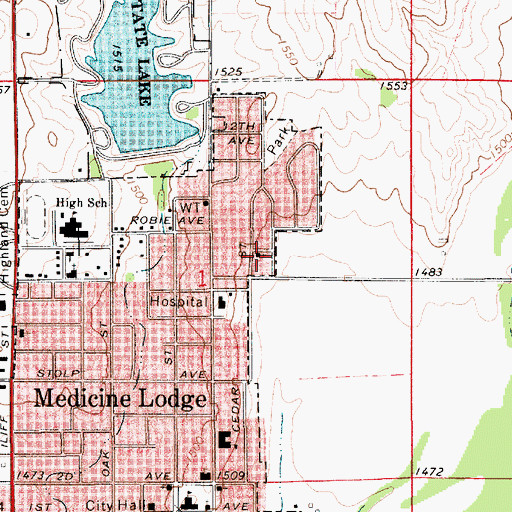 Topographic Map of Holy Rosary Catholic Church, KS