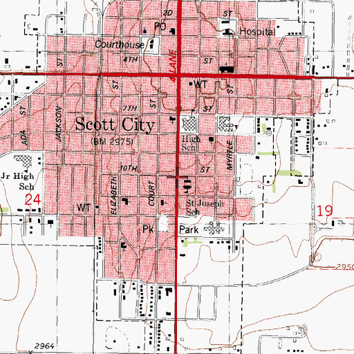 Topographic Map of Saint Joseph Catholic Church, KS