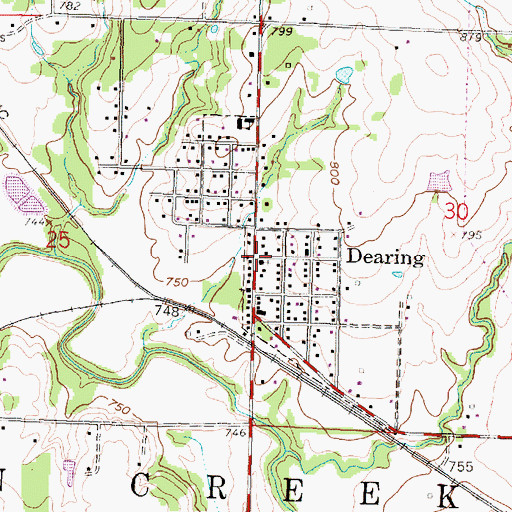 Topographic Map of Dearing Christian Church, KS