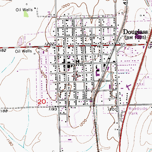 Topographic Map of First Christian Church, KS