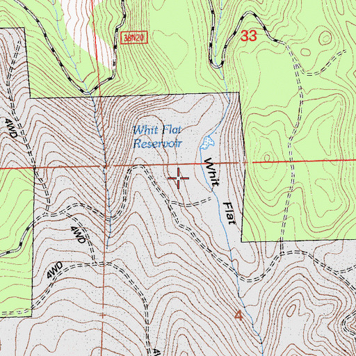 Topographic Map of Whit Flat, CA