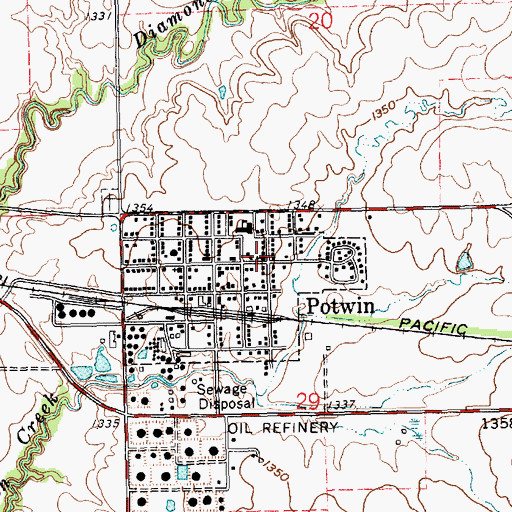 Topographic Map of First Christian Church, KS