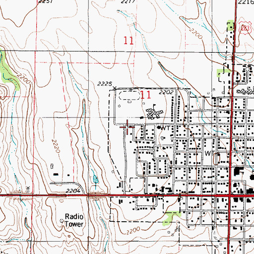 Topographic Map of Grace Evangelical Lutheran Church, KS