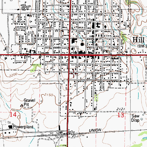 Topographic Map of Hill City Church of God, KS