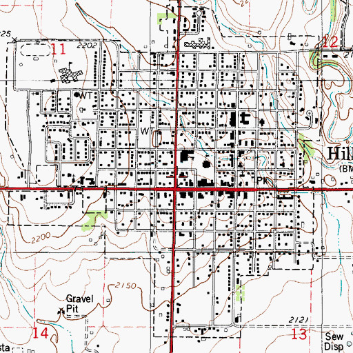 Topographic Map of Hill City United Methodist Church, KS