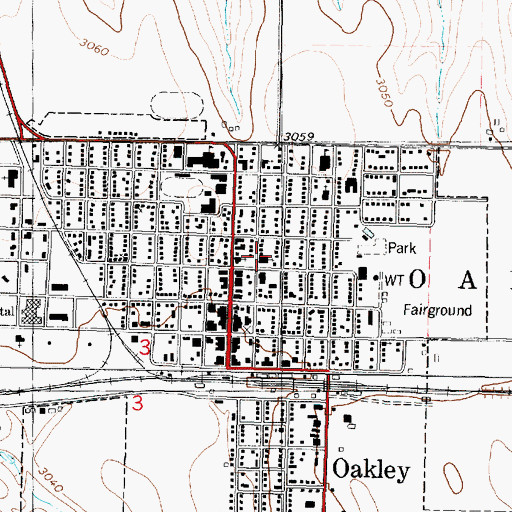 Topographic Map of Oakley Christian Church, KS