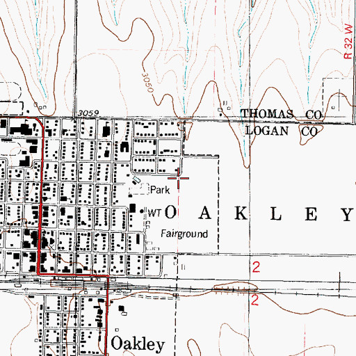 Topographic Map of Sunrise Baptist Church, KS