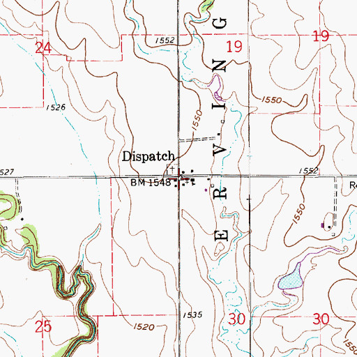 Topographic Map of Dispatch Christian Reformed Church, KS
