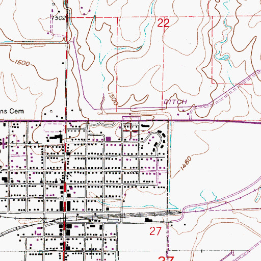 Topographic Map of Saint Mary's Catholic Church, KS