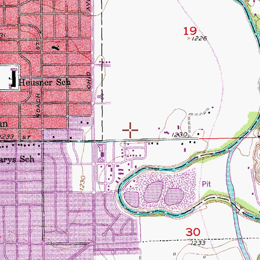 Topographic Map of Emmanuel Christian Center, KS
