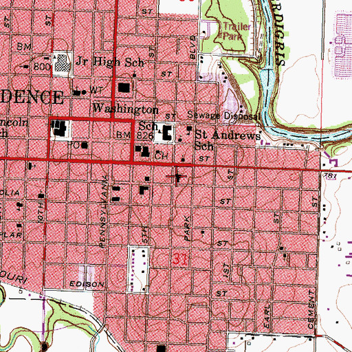 Topographic Map of Church of the Epiphany, KS