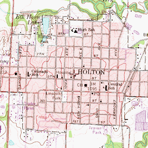 Topographic Map of Saint Thomas Episcopal Church, KS