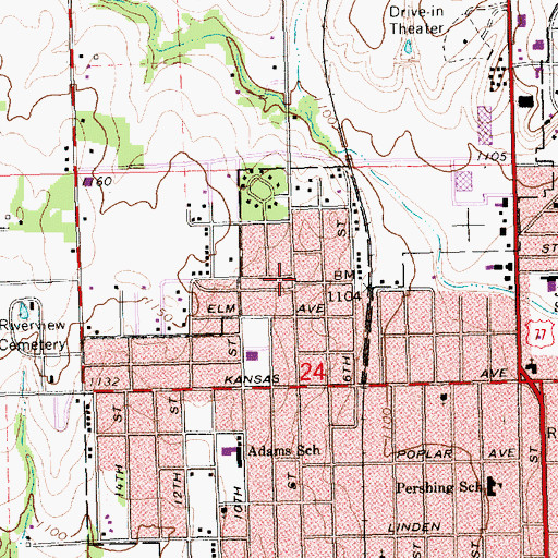 Topographic Map of Arkansas City Friends Church, KS