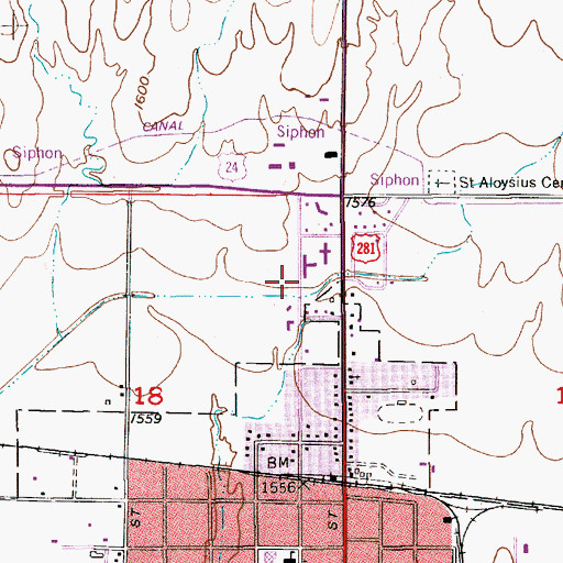 Topographic Map of Faith Lutheran Church, KS