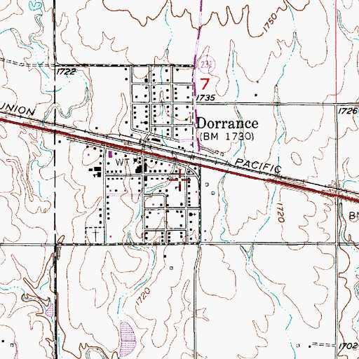 Topographic Map of First Lutheran Church, KS