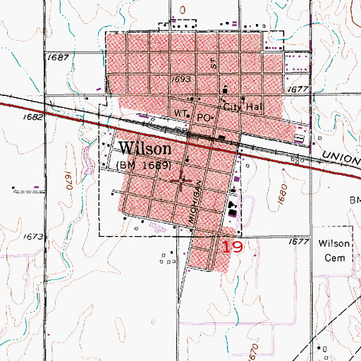 Topographic Map of Immanuel Lutheran Church, KS