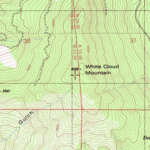Topographic Map of White Cloud Mountain, CA