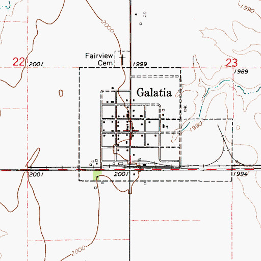Topographic Map of Saint Paul Lutheran Church, KS