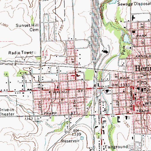 Topographic Map of Saint Paul Lutheran Church, KS