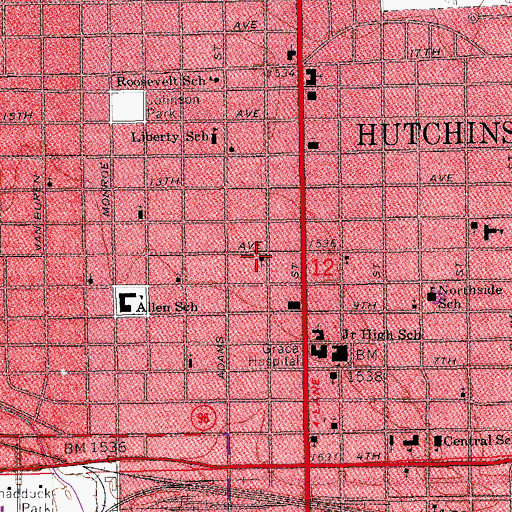 Topographic Map of Zion Lutheran Church, KS
