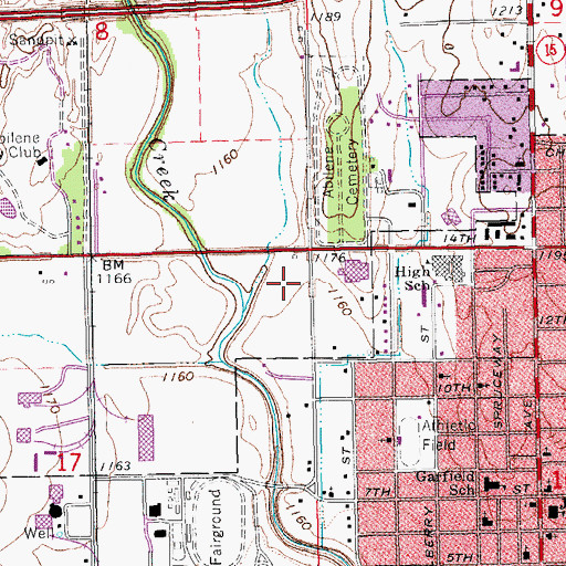 Topographic Map of Emmanuel United Methodist Church, KS