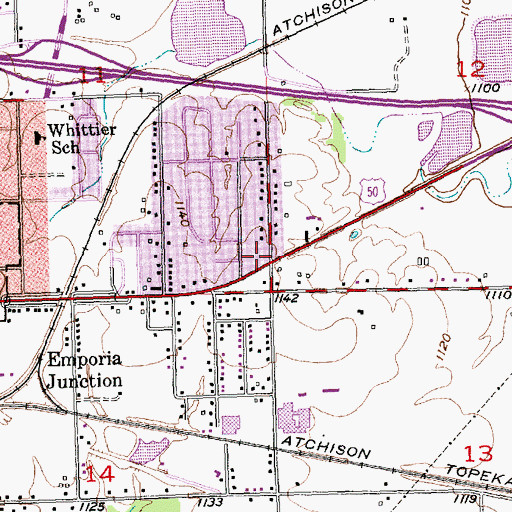 Topographic Map of Free Will Baptist Church, KS