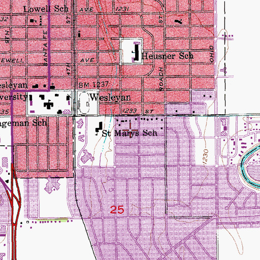 Topographic Map of Episcopal Church of the Incarnation, KS