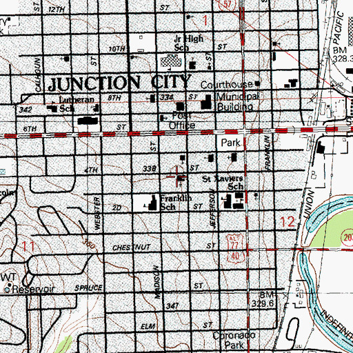 Topographic Map of Episcopal Church of the Covenant, KS