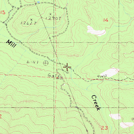 Topographic Map of White Deer Creek, CA
