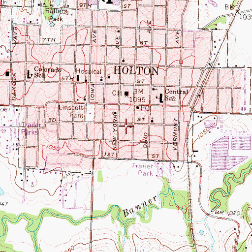Topographic Map of Evangel United Methodist Church, KS