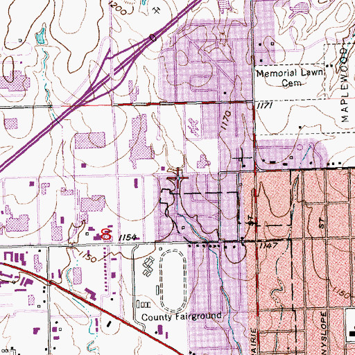 Topographic Map of Faith Lutheran Church, KS