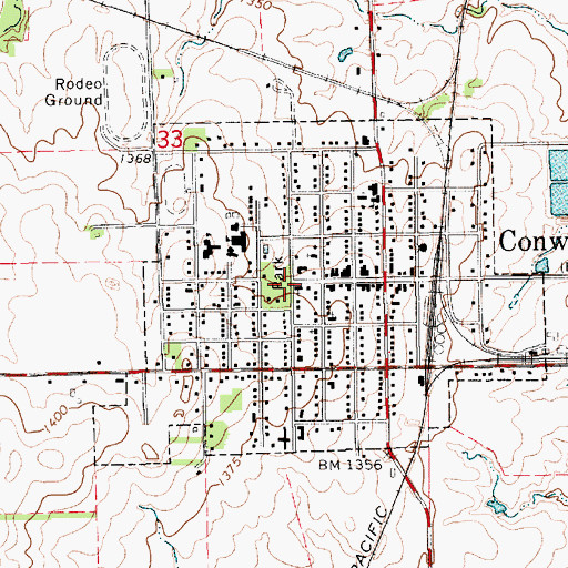 Topographic Map of First Baptist Church, KS