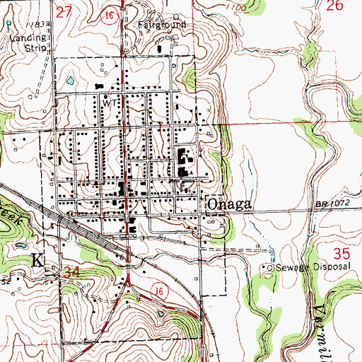 Topographic Map of Fellowship Baptist Church, KS