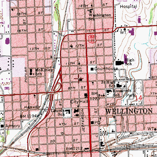 Topographic Map of First Christian Church, KS