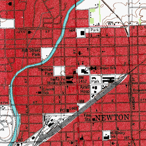 Topographic Map of First United Methodist Church, KS