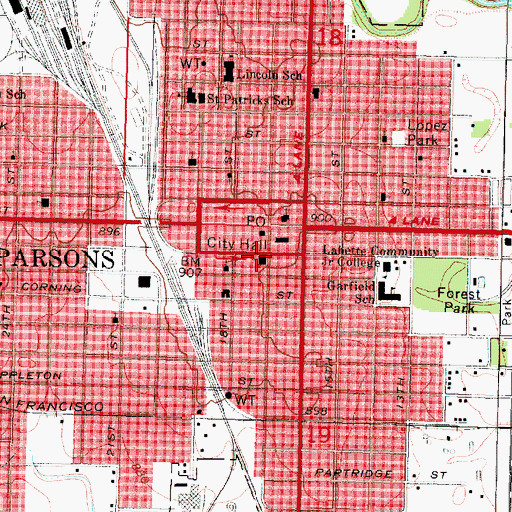 Topographic Map of First Presbyterian Church, KS