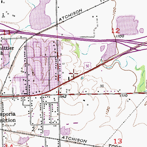 Topographic Map of Flint Hills Christian Church, KS