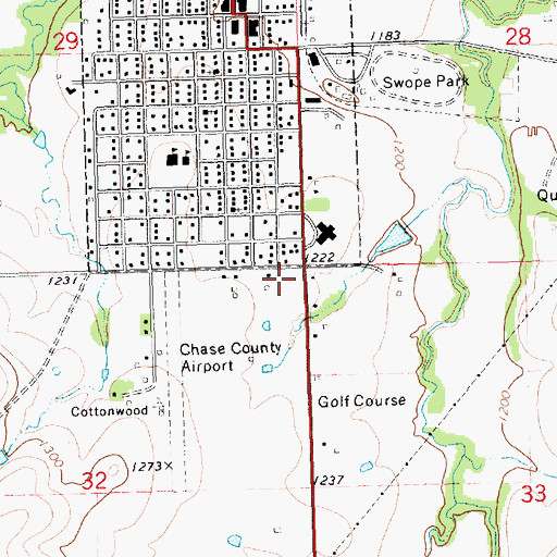 Topographic Map of Flint Hills Community Church, KS