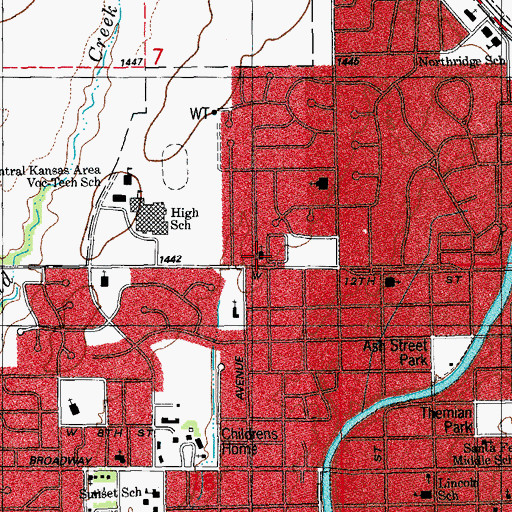 Topographic Map of First Missionary Church, KS