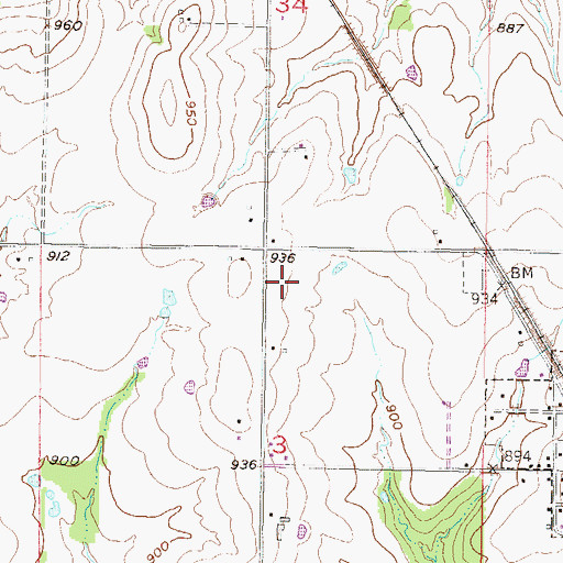 Topographic Map of Fontana Christian Church, KS