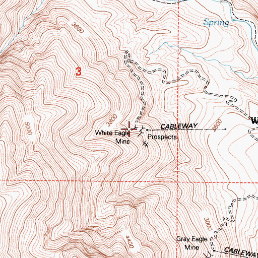 Topographic Map of White Eagle Talc Mine, CA