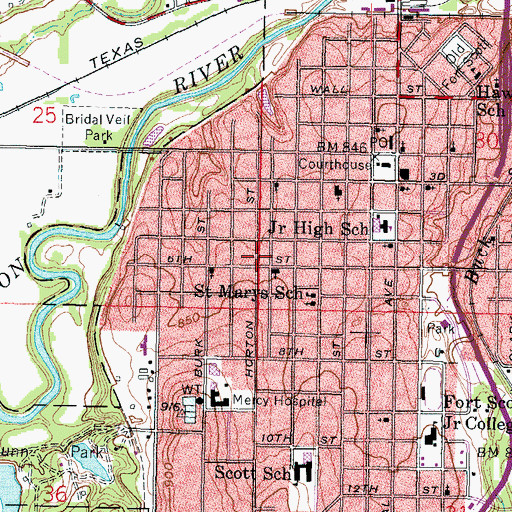 Topographic Map of Emmanuel Baptist Church, KS