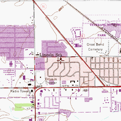 Topographic Map of Foundry Methodist Church, KS